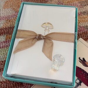 La Petite Presse (Paris Boston) Mushroom Set of Gold Embossed Cards + Envelopes